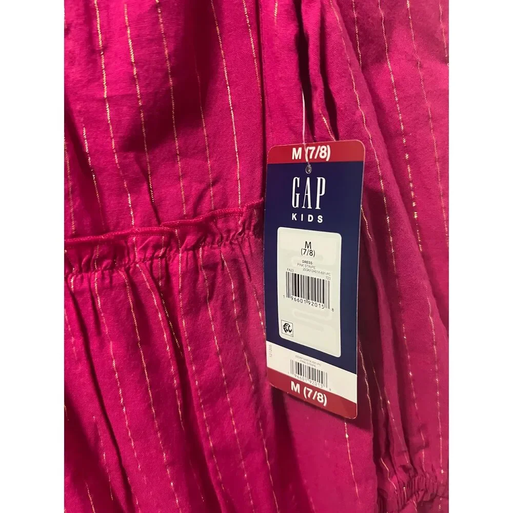Gap Kids Girls magenta Pink Tiered Dress Size 7/8 New